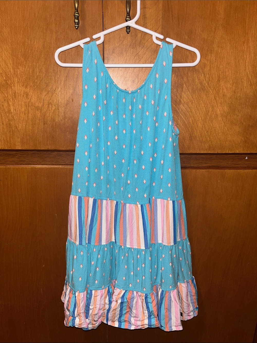Girls Matilda Jane Turquoise Multi-Stripe Tiered Sundress